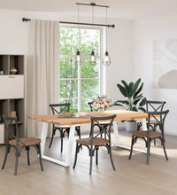 Esstisch Hellbraun 220x120x74 cm Massivholz Eiche Rechteckig