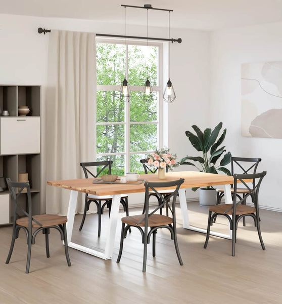 Esstisch Hellbraun 220x120x74 cm Massivholz Eiche Rechteckig