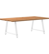 Esstisch Hellbraun 220x120x74 cm Massivholz Eiche Rechteckig