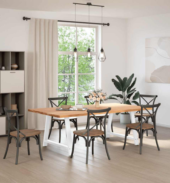 Esstisch Hellbraun 220x120x74 cm Massivholz Eiche Rechteckig