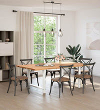 Esstisch Hellbraun 220x120x74 cm Massivholz Eiche Rechteckig