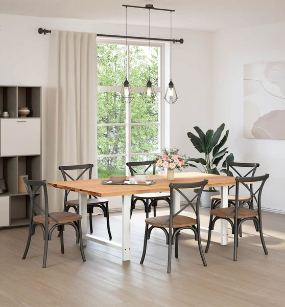 Esstisch Hellbraun 220x120x74 cm Massivholz Eiche Rechteckig