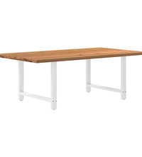 Esstisch Hellbraun 220x120x74 cm Massivholz Eiche Rechteckig