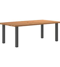 Esstisch mit Baumkanten 220x120x74 cm Massivholz Eiche Rechteck