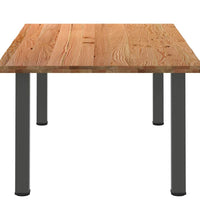 Esstisch mit Baumkanten 220x120x74 cm Massivholz Eiche Rechteck