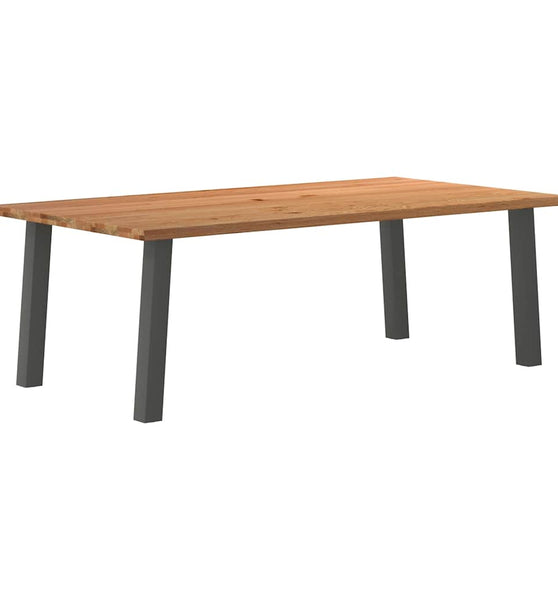 Esstisch mit Baumkanten 220x120x74 cm Massivholz Eiche Rechteck