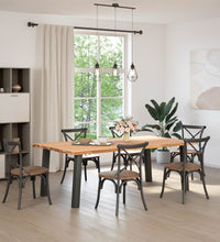 Esstisch mit Baumkanten 220x120x74 cm Massivholz Eiche Rechteck