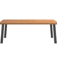 Esstisch mit Baumkanten 220x120x74 cm Massivholz Eiche Rechteck