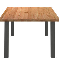 Esstisch mit Baumkanten 220x120x74 cm Massivholz Eiche Rechteck