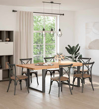 Esstisch mit Baumkanten 220x120x74 cm Massivholz Eiche Rechteck