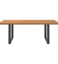 Esstisch mit Baumkanten 220x120x74 cm Massivholz Eiche Rechteck