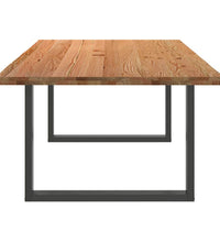 Esstisch mit Baumkanten 220x120x74 cm Massivholz Eiche Rechteck