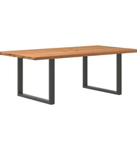 Esstisch mit Baumkanten 220x120x74 cm Massivholz Eiche Rechteck