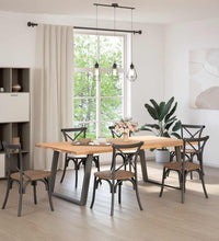 Esstisch mit Baumkanten 220x120x74 cm Massivholz Eiche Rechteck