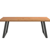 Esstisch mit Baumkanten 220x120x74 cm Massivholz Eiche Rechteck