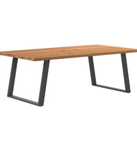 Esstisch mit Baumkanten 220x120x74 cm Massivholz Eiche Rechteck