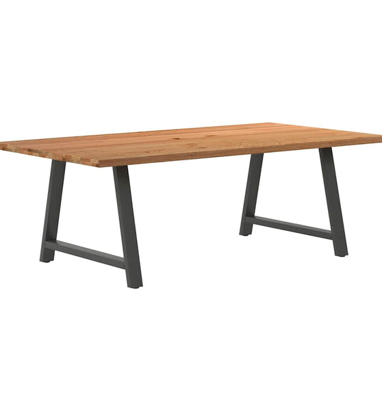 Esstisch mit Baumkanten 220x120x74 cm Massivholz Eiche Rechteck