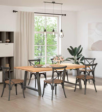 Esstisch mit Baumkanten 220x120x74 cm Massivholz Eiche Rechteck