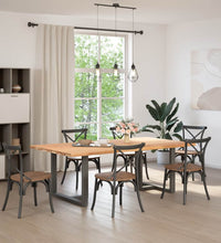 Esstisch mit Baumkanten 220x120x74 cm Massivholz Eiche Rechteck