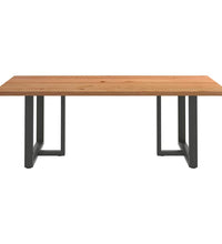 Esstisch mit Baumkanten 220x120x74 cm Massivholz Eiche Rechteck