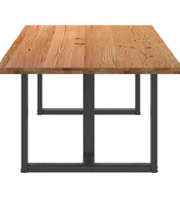 Esstisch mit Baumkanten 220x120x74 cm Massivholz Eiche Rechteck