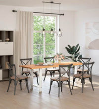 Esstisch mit Baumkanten 220x80x74 cm Massivholz Eiche