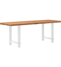 Esstisch mit Baumkanten 220x80x74 cm Massivholz Eiche