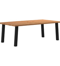 Esstisch mit Baumkanten 220x120x74 cm Massivholz Eiche Rechteck