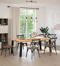 Esstisch mit Baumkanten 220x120x74 cm Massivholz Eiche Rechteck