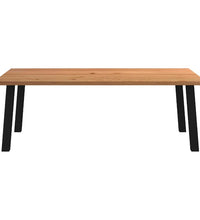 Esstisch mit Baumkanten 220x120x74 cm Massivholz Eiche Rechteck