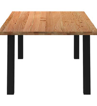 Esstisch mit Baumkanten 220x120x74 cm Massivholz Eiche Rechteck