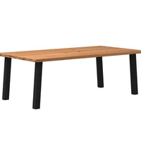 Esstisch mit Baumkanten 220x120x74 cm Massivholz Eiche Rechteck