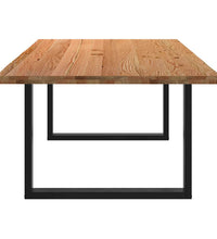 Esstisch mit Baumkanten 220x120x74 cm Massivholz Eiche Rechteck