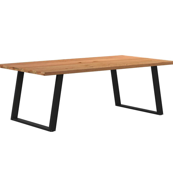 Esstisch mit Baumkanten 220x120x74 cm Massivholz Eiche Rechteck