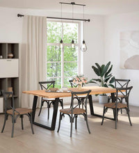 Esstisch mit Baumkanten 220x120x74 cm Massivholz Eiche Rechteck