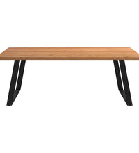 Esstisch mit Baumkanten 220x120x74 cm Massivholz Eiche Rechteck