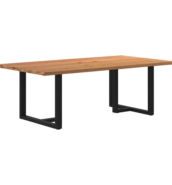 Esstisch mit Baumkanten 220x120x74 cm Massivholz Eiche Rechteck