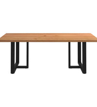 Esstisch mit Baumkanten 220x120x74 cm Massivholz Eiche Rechteck