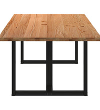 Esstisch mit Baumkanten 220x120x74 cm Massivholz Eiche Rechteck