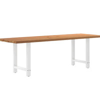Esstisch mit Baumkanten 240x80x74cm Massivholz Eiche Rechteckig