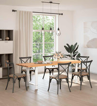 Esstisch mit Baumkanten 240x80x74cm Massivholz Eiche Rechteckig