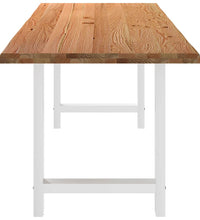 Esstisch mit Baumkanten 240x80x74cm Massivholz Eiche Rechteckig