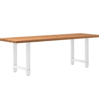 Esstisch mit Baumkanten 240x80x74cm Massivholz Eiche Rechteckig