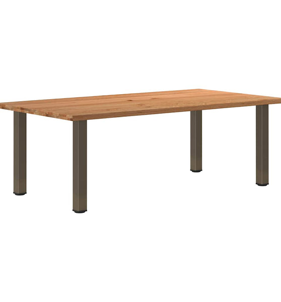 Esstisch mit Baumkanten 220x120x74 cm Massivholz Eiche Rechteck