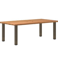 Esstisch mit Baumkanten 220x120x74 cm Massivholz Eiche Rechteck