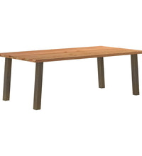 Esstisch mit Baumkanten 220x120x74 cm Massivholz Eiche Rechteck