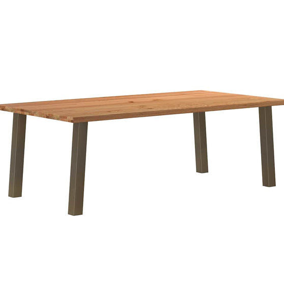 Esstisch mit Baumkanten 220x120x74 cm Massivholz Eiche Rechteck