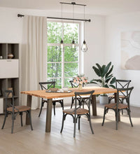 Esstisch mit Baumkanten 220x120x74 cm Massivholz Eiche Rechteck