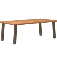 Esstisch mit Baumkanten 220x120x74 cm Massivholz Eiche Rechteck