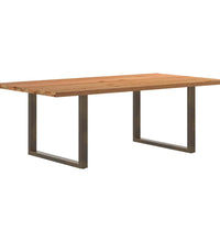 Esstisch mit Baumkanten 220x120x74 cm Massivholz Eiche Rechteck